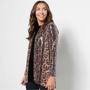 Dennis Basso Leopard Sequin Blazer